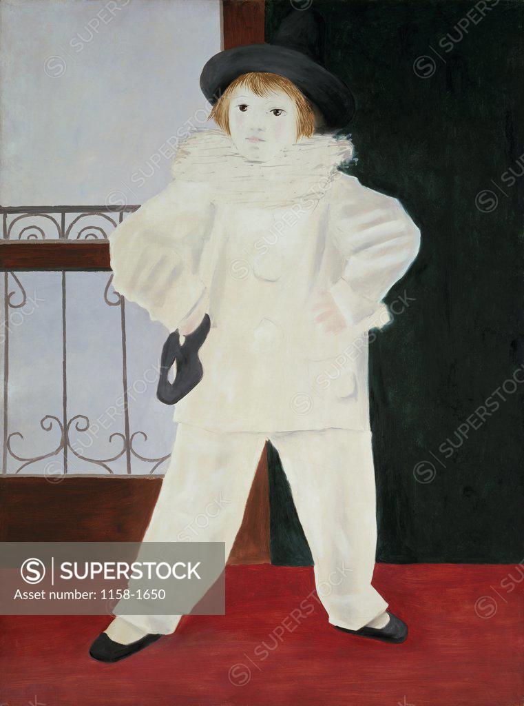 Stock Photo: 1158-1650 Paul Dressed as Pierrot by Pablo Picasso, 1925, 1881-1973, France, Paris, Musee Picasso