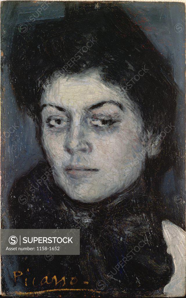 Stock Photo: 1158-1652 Portrait of Lola, the Artist's Sister by Pablo Picasso, 1901, 1881-1973