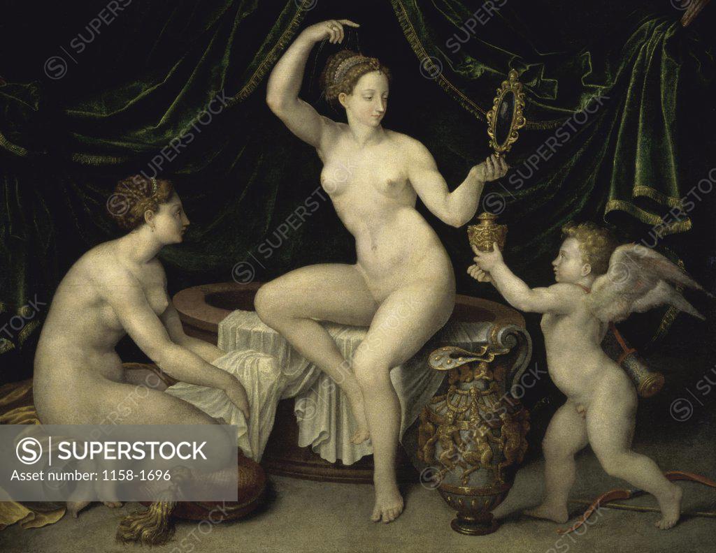 Stock Photo: 1158-1696 Venus and Cupid Venus et L'Amour Artist Unknown Musee du Louvre, Paris