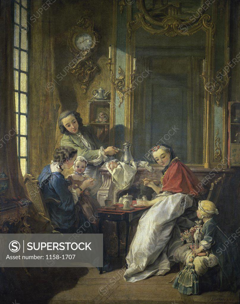Stock Photo: 1158-1707 The Lunch  1739  Francois Boucher (1703-1770/French)  Musee du Louvre, Paris 
