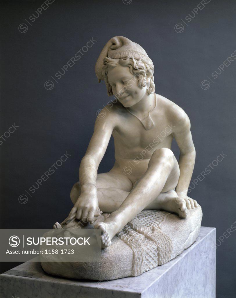 Stock Photo: 1158-1723 The Fisher Child  (Petit Pecheur)  Francois Rude (1784-1855/French)  Musee du Louvre, Paris 