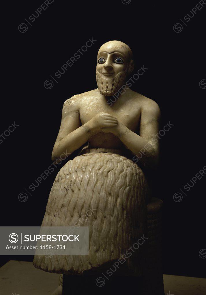 Stock Photo: 1158-1734 The Steward Ebih-il  Mesopotamian Art  Musee du Louvre, Paris  