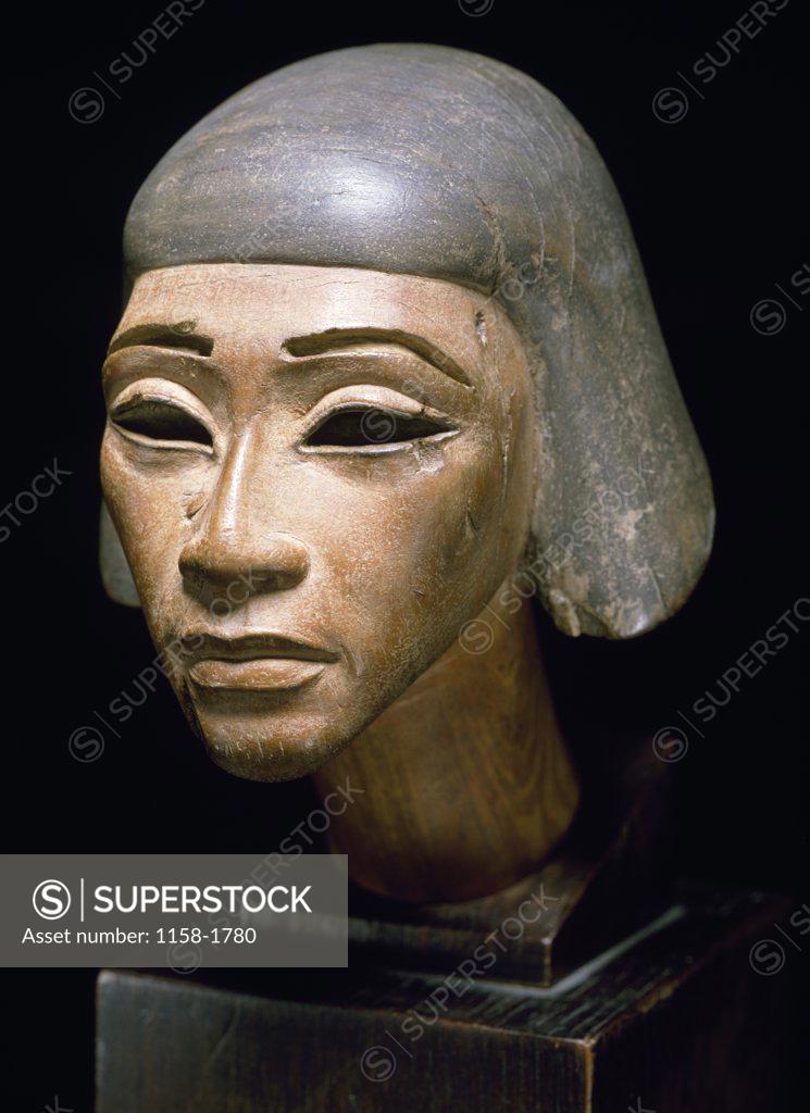 Stock Photo: 1158-1780 Head of Wood, France, Paris, Musee du Louvre