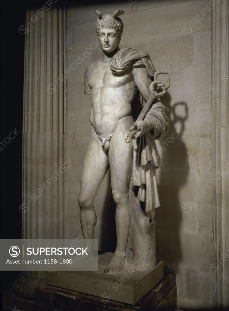 Stock Photo: 1158-1800 Hermes  Greek Art  Musee du Louvre, Paris 