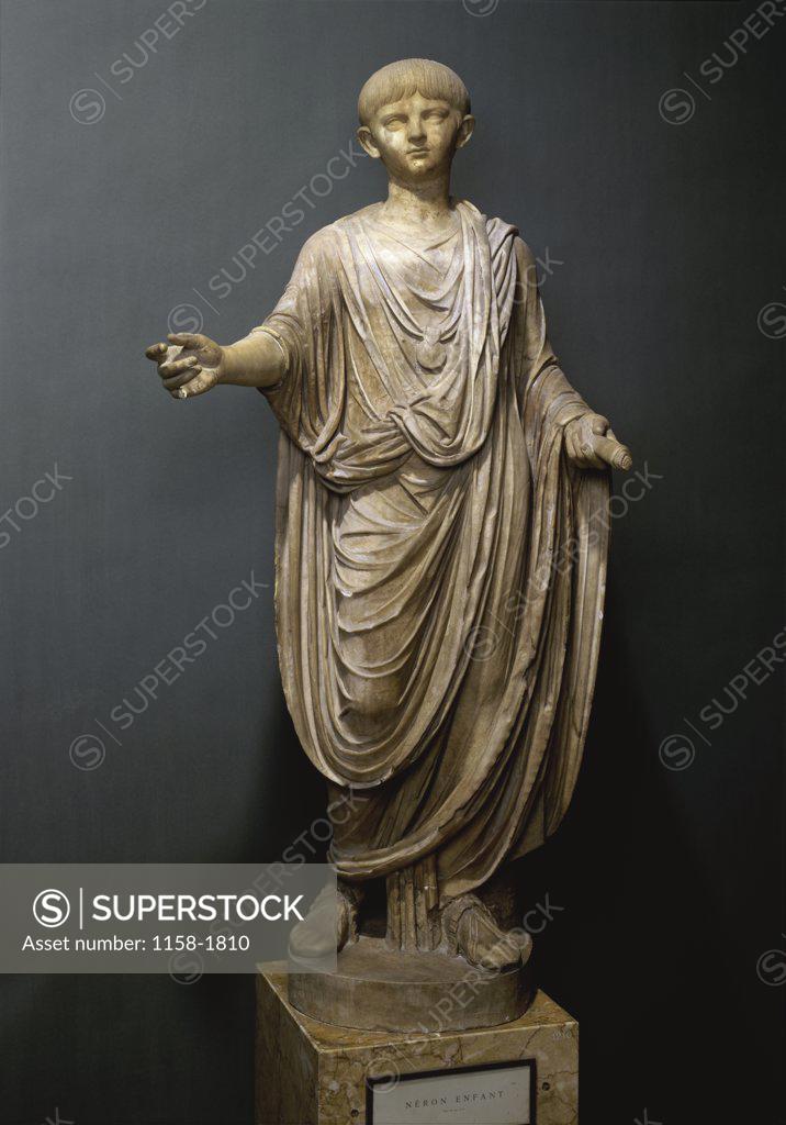 Stock Photo: 1158-1810 Neron Child  Greek Art  Musee du Louvre, Paris 
