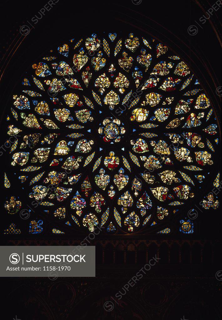 Stock Photo: 1158-1970 France, Paris, Sainte Chapelle, Rose Window