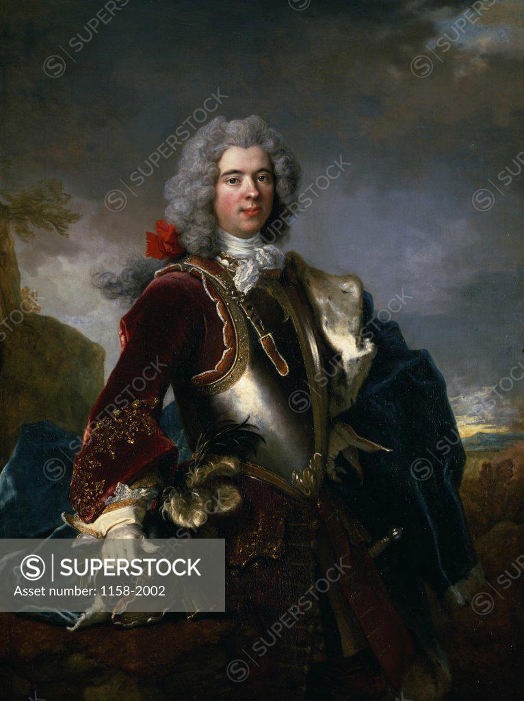 Stock Photo: 1158-2002 Portrait of Prince James I by Nicholas de Largilliere (1656-1746),  (1656-1746),  Monaco,  Collection Grimaldi