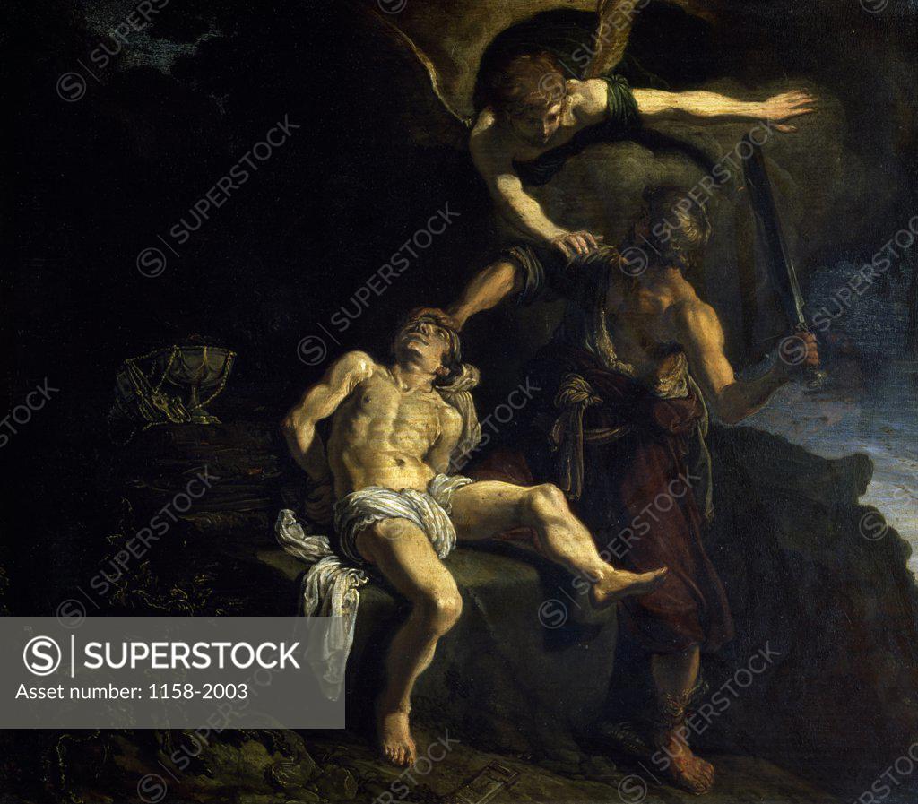 Stock Photo: 1158-2003 Abraham's Sacrifice by Pieter Lastman,  (1583-1633),  France,  Paris,  Musee du Louvre