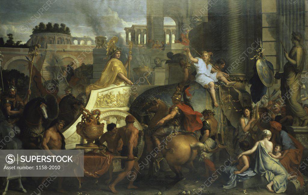 Stock Photo: 1158-2010 Alexander's Entrance into Babylon  (Entree d'Alexandre dans Babylone)  Charles Le Brun (1619-1690/French)  Musee du Louvre, Paris  