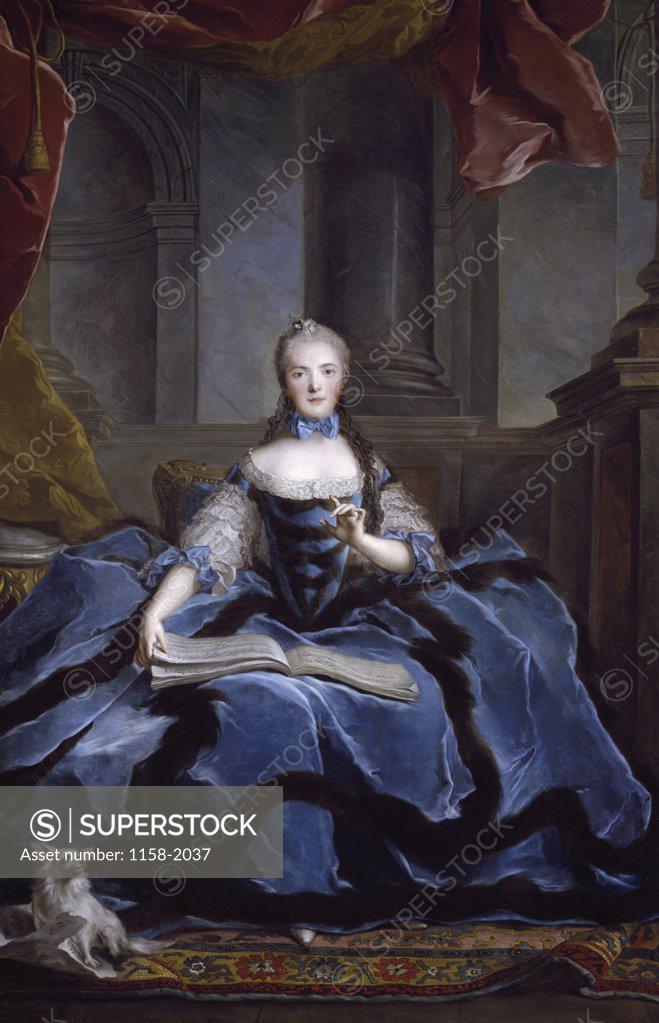 Stock Photo: 1158-2037 Madame Adelaide by Jean-Marc Nattier, 18th Century, (1685-1766), France, Paris, Musee du Louvre