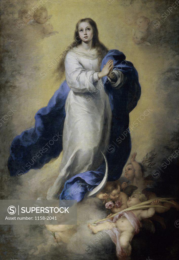 Stock Photo: 1158-2041 The Immaculate Conception  17th C.  Bartolom Esteban Murillo (1617-1682/ Spanish)  Museo del Prado, Madrid 