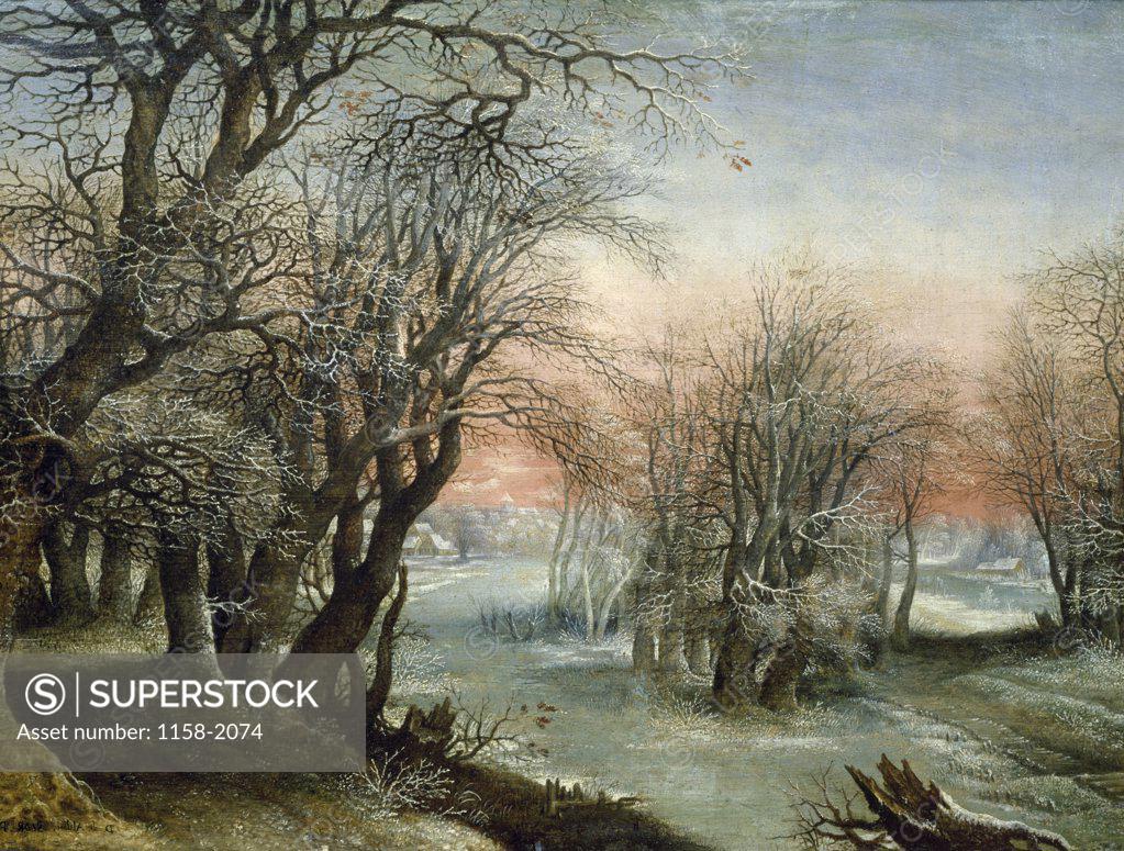 Stock Photo: 1158-2074 Winter Landscape by Denis van Alsloot, 1610, (1570-1620), France, Paris, Musee du Louvre