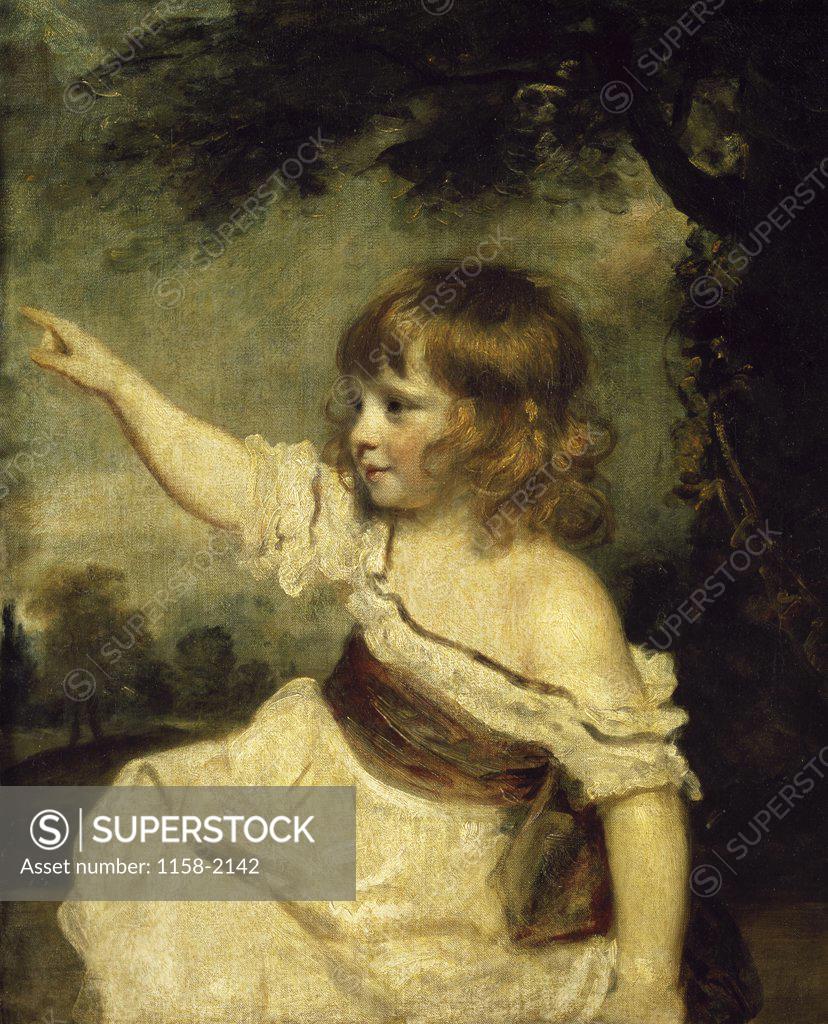 Stock Photo: 1158-2142 Master Hare by Sir Joshua Reynolds, oil on canvas, 1788, (1723-1792), France, Paris, Musee du Louvre