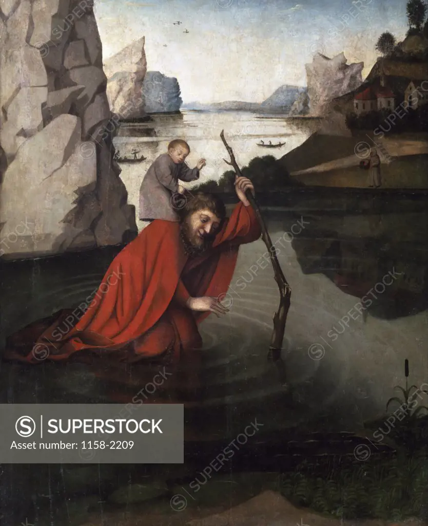 Saint Christopher by Konrad Witz,  (Circa 1405-1446),  Germany,  Bale,  Kunstmuseum