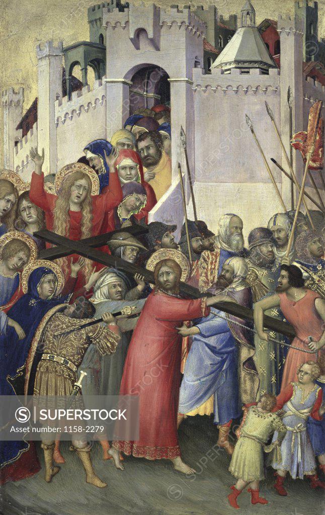 Stock Photo: 1158-2279 The Carrying of the Cross  c. 1336/42  Simone Martini (c. 1284-1344/Italian) Musee du Louvre, Paris 