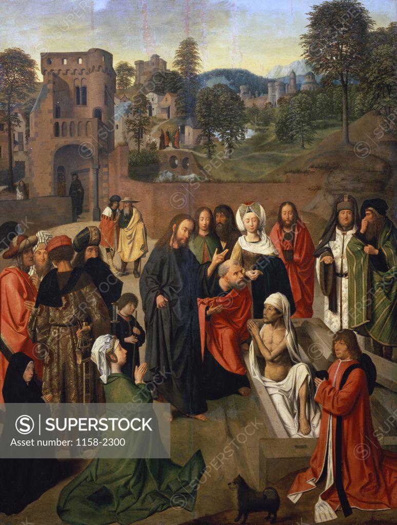 Stock Photo: 1158-2300 The Raising of Lazarus  15th C.  Geertgen tot Sint Jans (c. 1457-1495/Netherlandish)  Musee du Louvre, Paris 