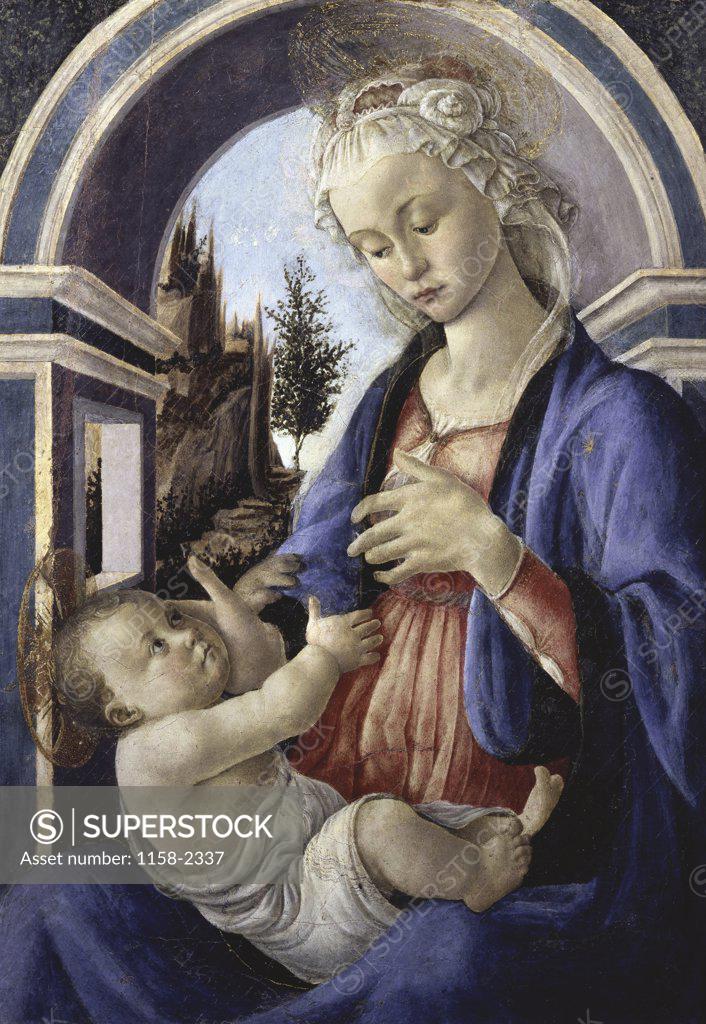 Stock Photo: 1158-2337 Virgin and Child  Sandro Botticelli (1444-1510/Italian)  Musee du Petit-Palais, Avignon, France 