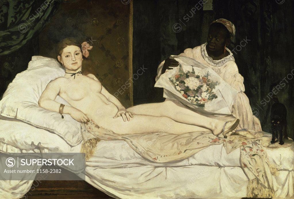 Stock Photo: 1158-2382 Olympia  1863 Edouard Manet (1832-1883/French)  Oil on canvas  Musee d'Orsay, Paris