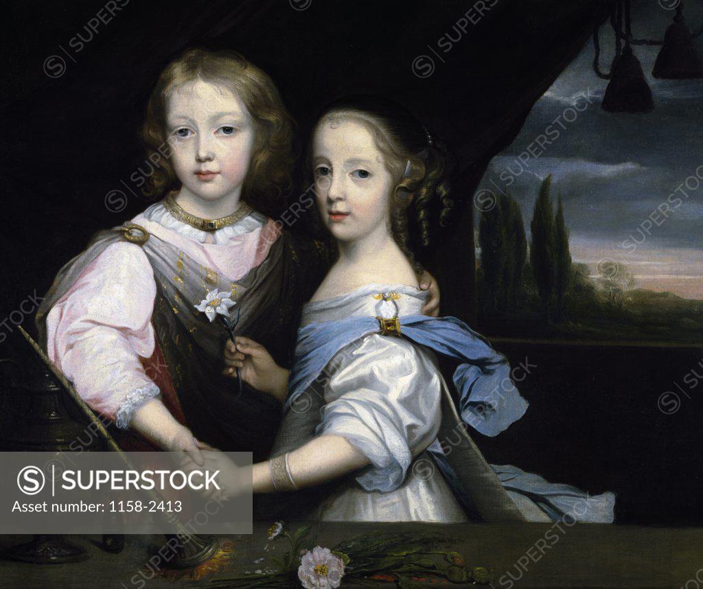 Stock Photo: 1158-2413 Winston and Arbella Churchill by Sir Anthony van Dyck, (1559-1641), UK, London, Marlborough Fine Arts Ltd. Collection