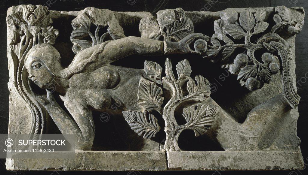 Stock Photo: 1158-2433 Fragment of Lintel: Eve Relief 