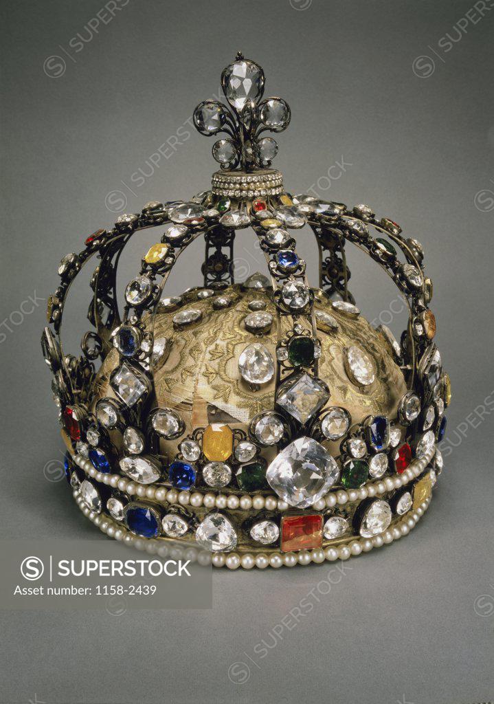 Stock Photo: 1158-2439 Crown of Louis XV from the Treasure of St. Denis  Antiques  