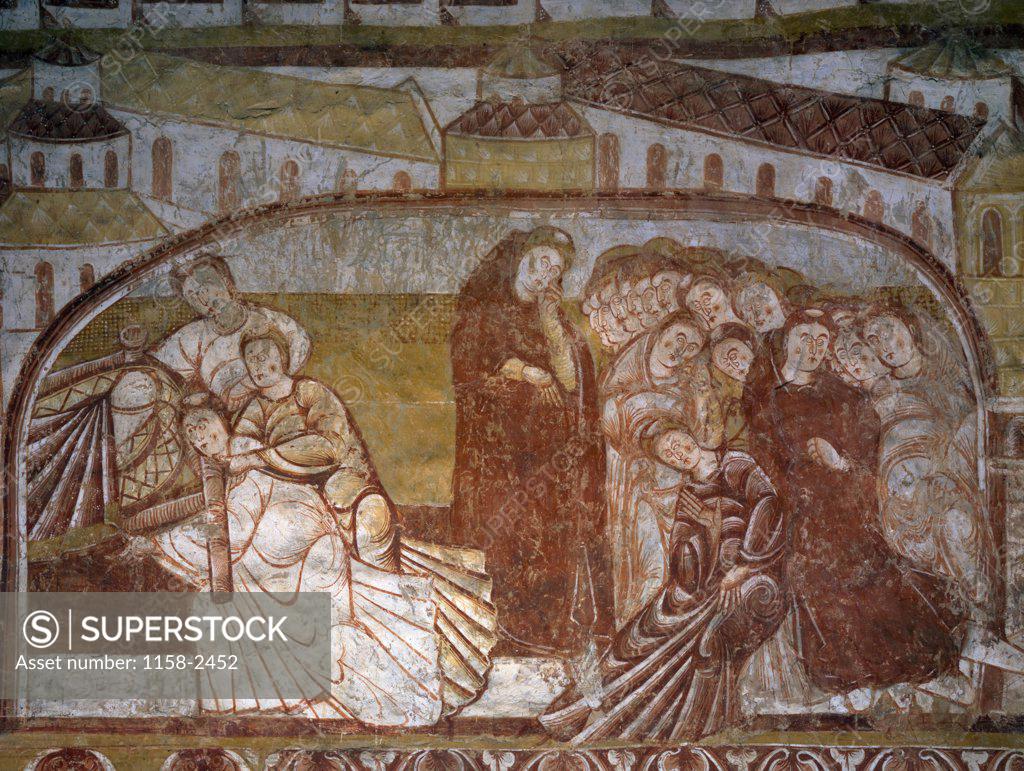 Stock Photo: 1158-2452 Scenes from the Bible by artist unknown,  fresco,  12th century