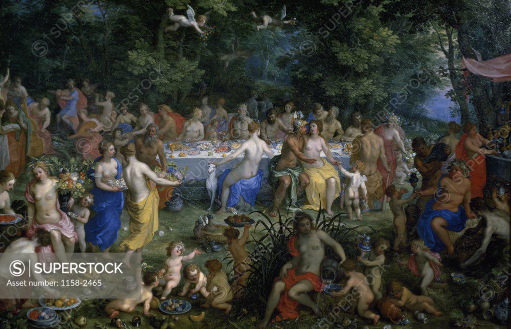 Stock Photo: 1158-2465 The Feast of the Gods by Hendrik I van Balen, (1575-1632), 16th century, France, Paris, Musee du Louvre