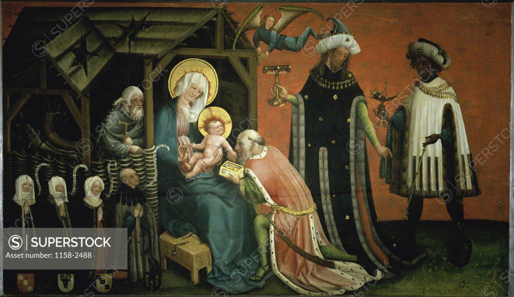Stock Photo: 1158-2488 Adoration of the Magi  Master of the Donors 