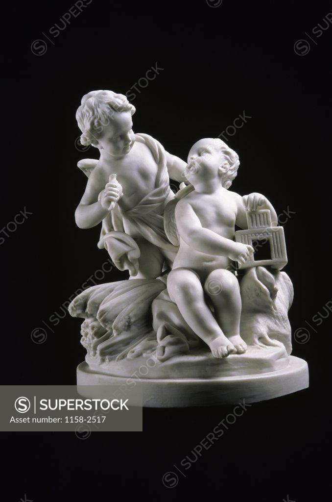 Stock Photo: 1158-2517 Child with a Cage Artist Unknown 