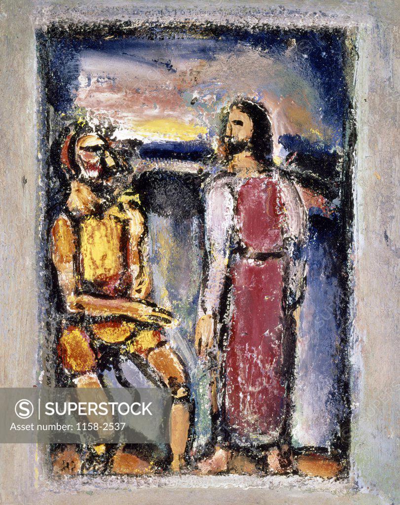 Stock Photo: 1158-2537 Scene of the Passion by Georges Rouault, (1871-1958), USA, Texas, Private Collection