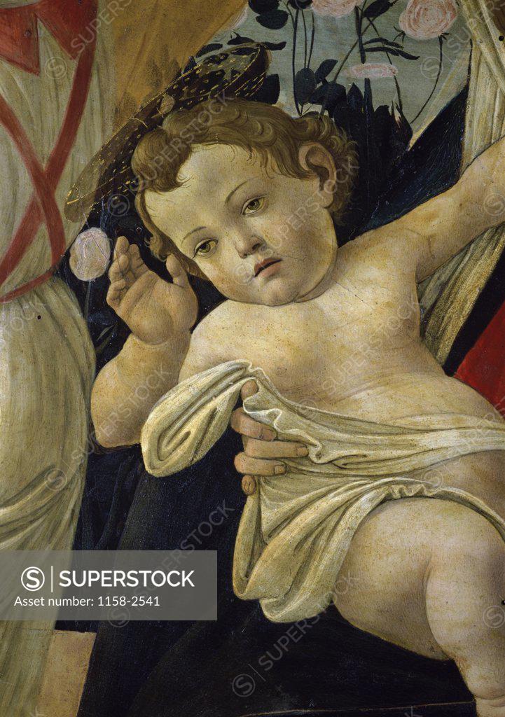 Stock Photo: 1158-2541 The Virgin and the Infant Surrounded by Angels (Detail) Sandro Botticelli (1444-1510 Italian) Private Collection