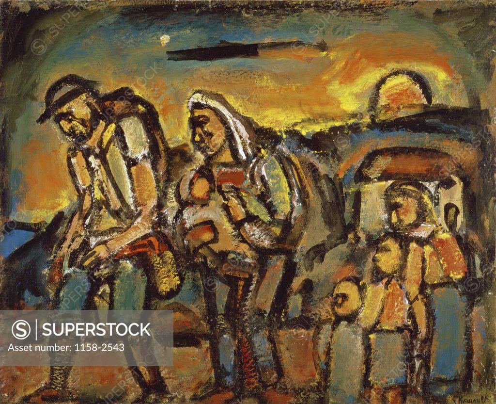 Stock Photo: 1158-2543 Scene of the Passion: The Way of the Cross by Georges Rouault, circa 1936, 1871-1958, USA, Texas, Private Collection