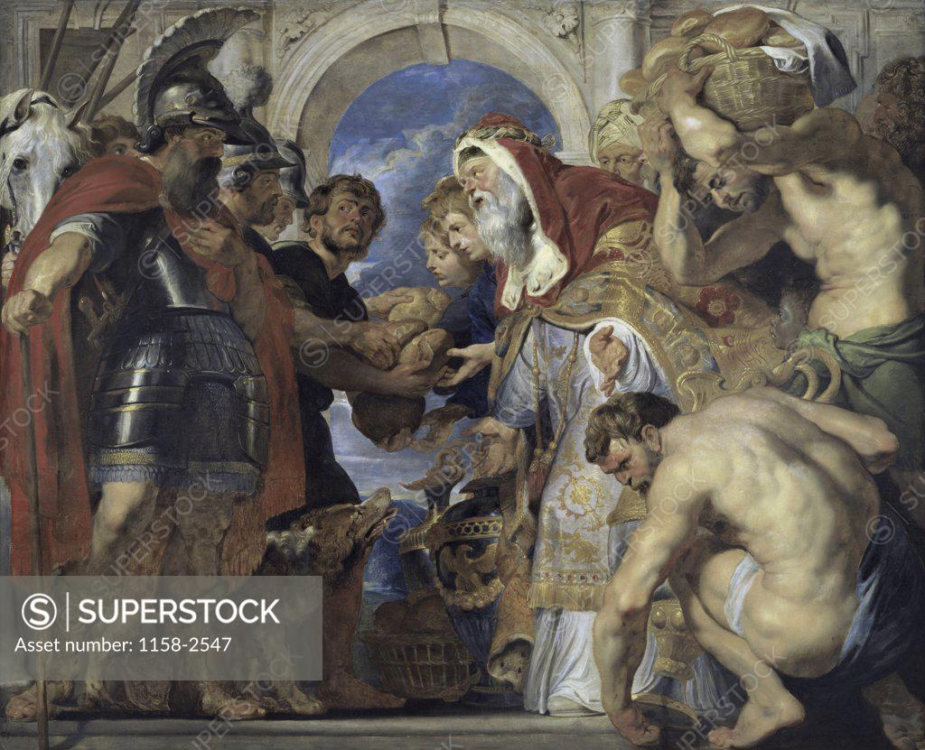 Stock Photo: 1158-2547 Abraham and Melchizedek Peter Paul Rubens (1577-1640/Flemish) Musee des Beaux-Arts, Caen, France 