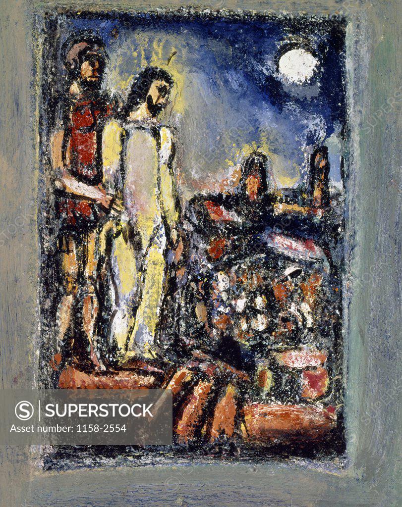 Stock Photo: 1158-2554 Scene of the Passion: Arrest of Christ by Georges Rouault, (1871-1958), USA, Texas, Private Collection