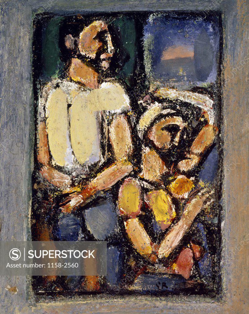 Stock Photo: 1158-2560 Scene of the Passion by Georges Rouault, (1871-1958), USA, Texas, Private Collection