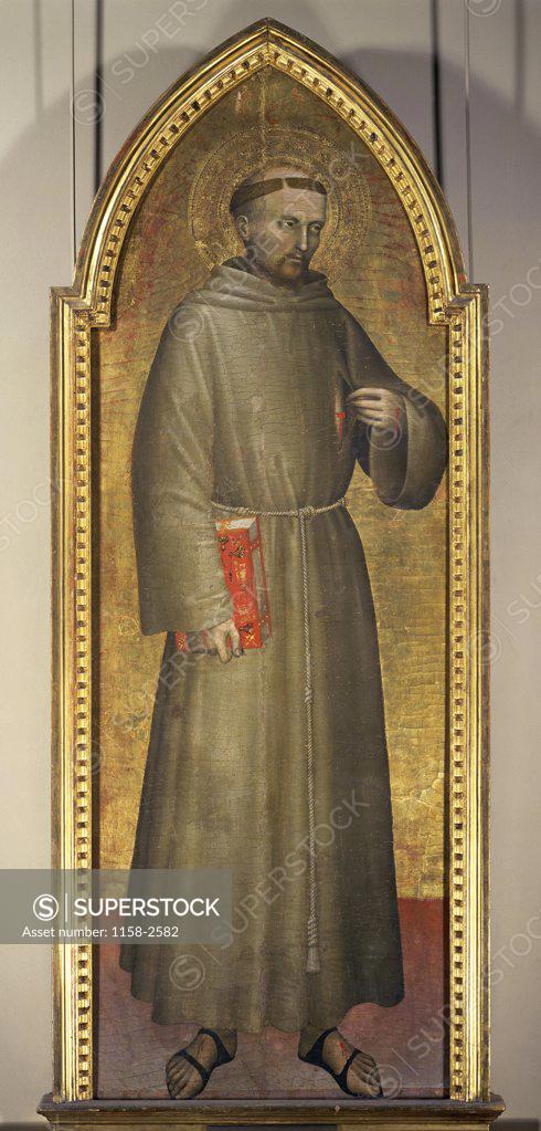 Stock Photo: 1158-2582 Saint Francis of Assisi ca.1360 Giovanni da Milano (active 1346-1369  Italian) Musee du Louvre, Paris 