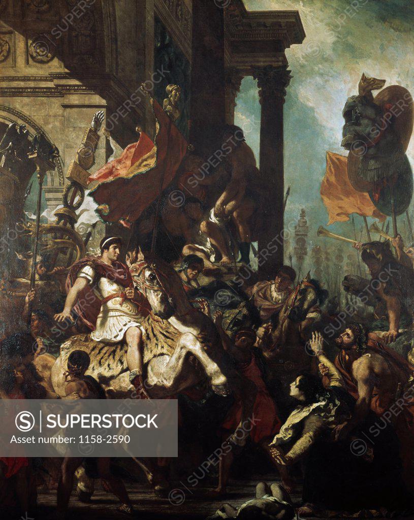 Stock Photo: 1158-2590 The Justice of Trajan 1840 Eugene Delacroix (1798-1863 French) Musee des Beaux-Arts, Rouen 