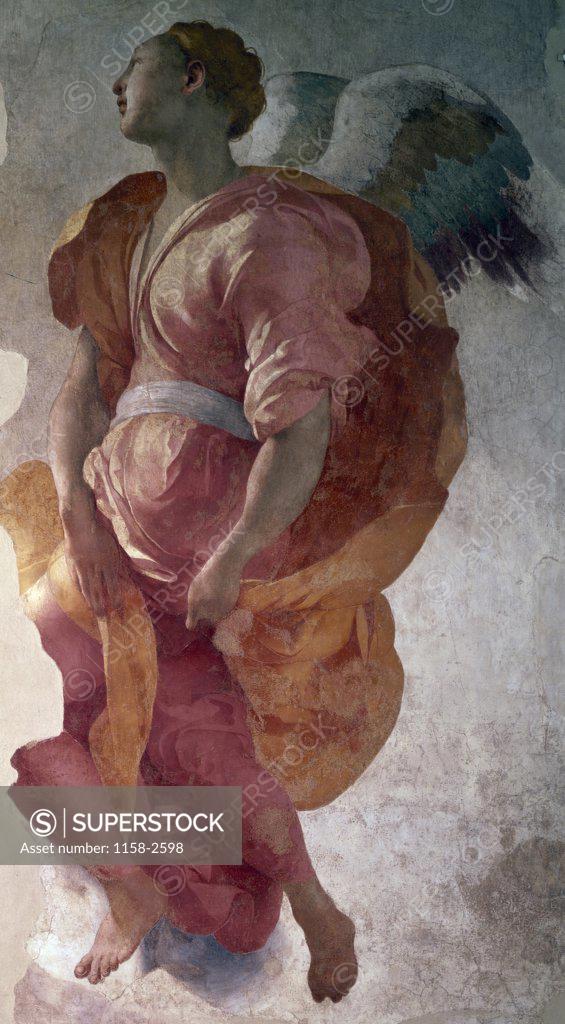 Stock Photo: 1158-2598 Angel of the Annunciation by Jacopo Pontormo,  1527,  (1494-1557 )