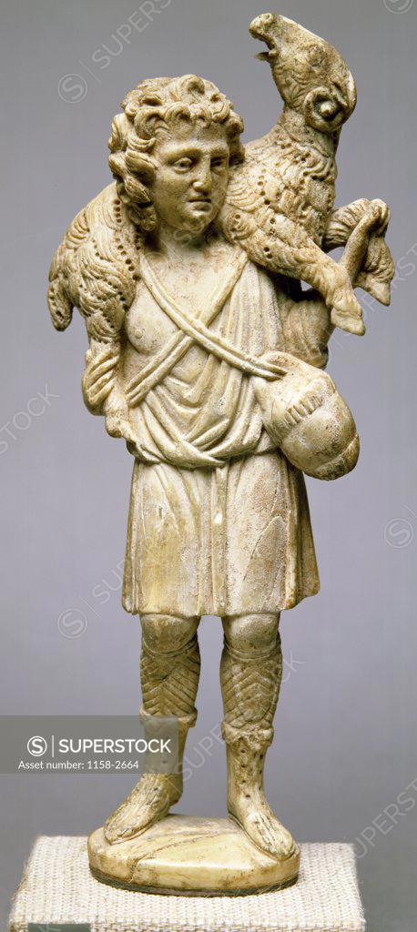 Stock Photo: 1158-2664 Christ as the Good Shepherd by Italian unknown artist, Ivory