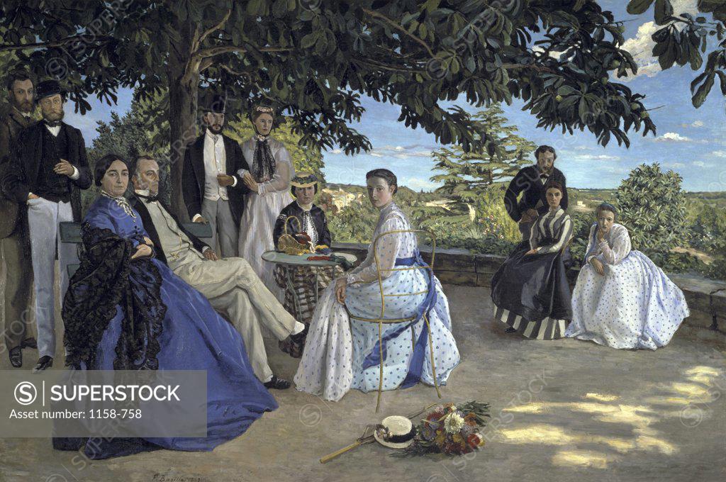 Stock Photo: 1158-758 Family Reunion  (Reunion de Famille)  1867/ Jean Frederic Bazille 1841-1870/French  Oil on Canvas  Musee d'Orsay, Paris 
