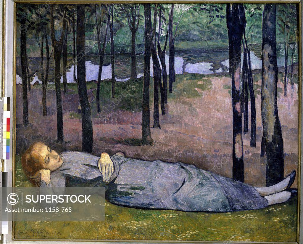 Stock Photo: 1158-765 Madeleine in the Forest of Love by Emile Bernard, 1888, 1868-1941, France, Paris, Musee d'Orsay