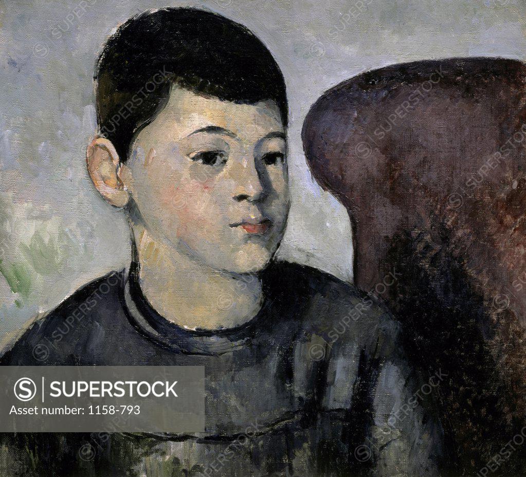 Stock Photo: 1158-793 Portrait of the Artist's Son (Portrait du Fils de l'Artiste) 19th C. Paul Cezanne (1839-1906 French) Musee de l'Orangerie, Paris, France 
