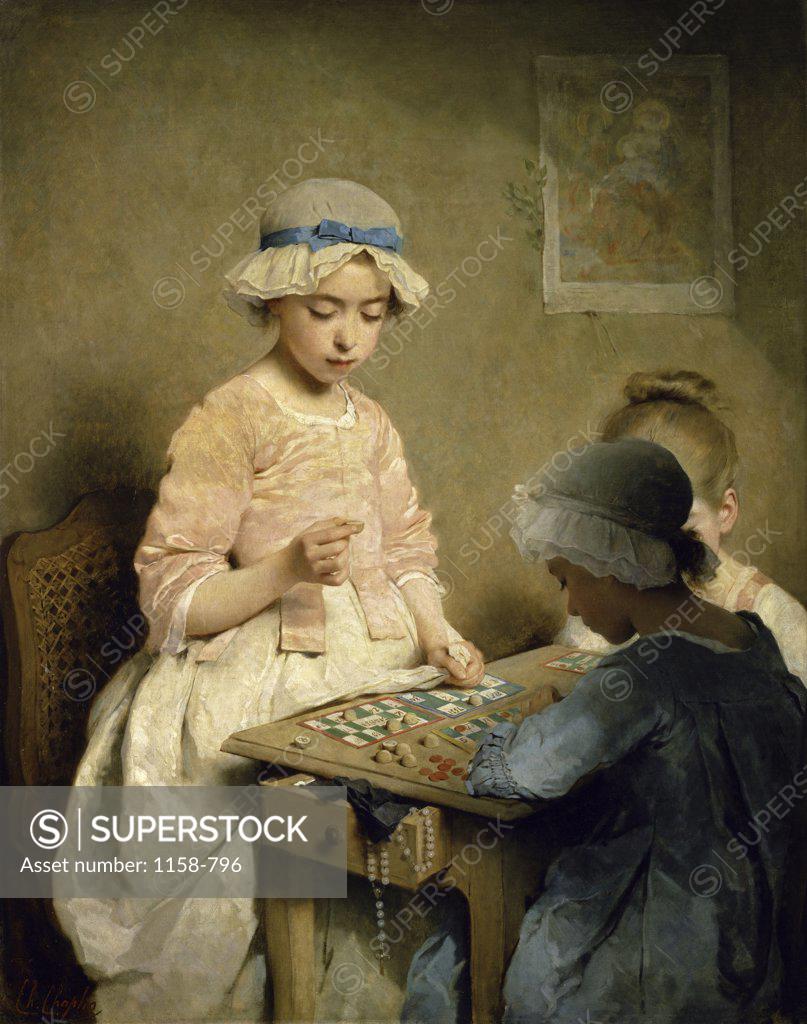 Stock Photo: 1158-796 A Game of Chance  1865  Charles Chaplin (1825-1891French)  Musee des Beaux-Arts, Rouen 