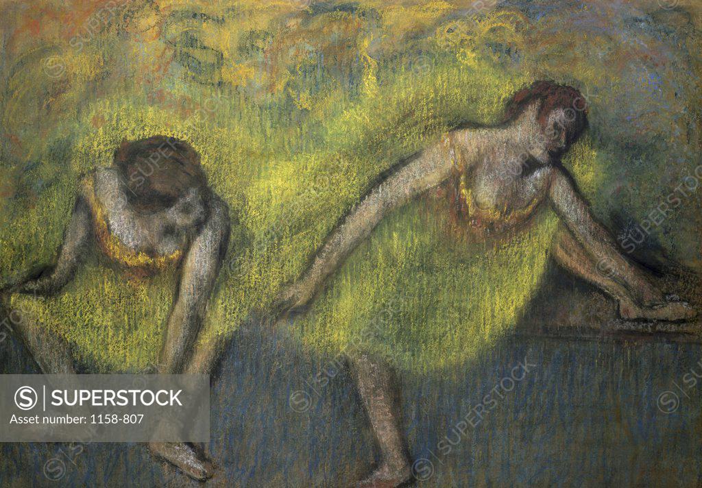 Stock Photo: 1158-807 Two Dancers at Rest  Edgar Degas (1834-1917/French)  Pastel Suzuki Collection, Tokyo 