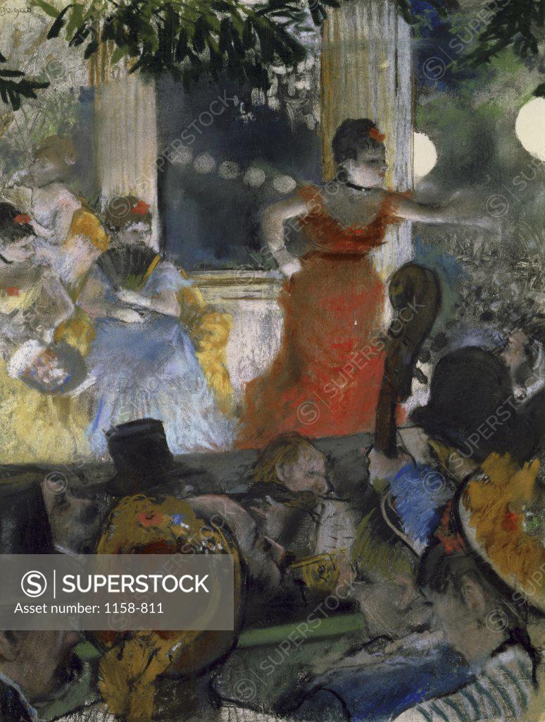 Stock Photo: 1158-811 LE CAFE CONCERT DES AMBASSADEURS 1876-77 PASTEL Degas, Edgar 1834 d1917 French Musee des Beaux-Arts, Lyon, France 
