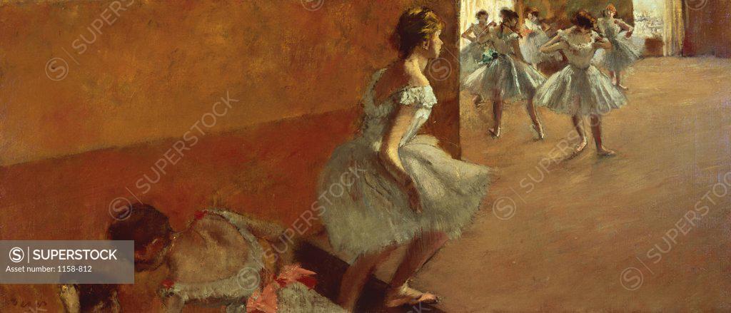 Stock Photo: 1158-812 Dancers Climbing the Stairs  19th C.  Edgar Degas (1834-1917/French)  Musee d'Orsay, Paris 