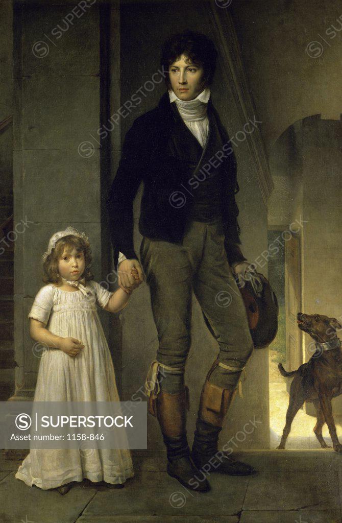 Stock Photo: 1158-846 Portrait of Jean-Baptiste Isabey and his Daughter  1795  Francois Pascal Simon Gerard (1770-1837/French)  Musee du Louvre, Paris 