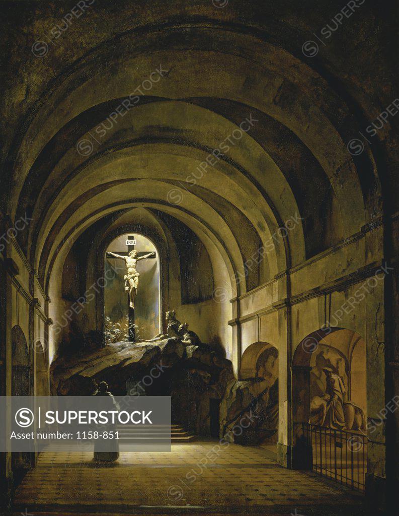 Stock Photo: 1158-851 Chapelle du Calvaire  1817  Charles-Marie Bouton (1781-1853/French)  Musee des Beaux-Arts, Rouen  