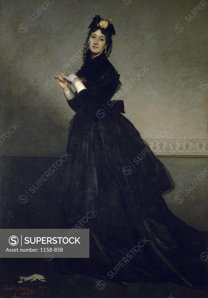 Stock Photo: 1158-858 Lady with a Glove 1869 Emile Auguste Carolus-Duran (ca.1837-1917 French) Musee d' Orsay, Paris, France