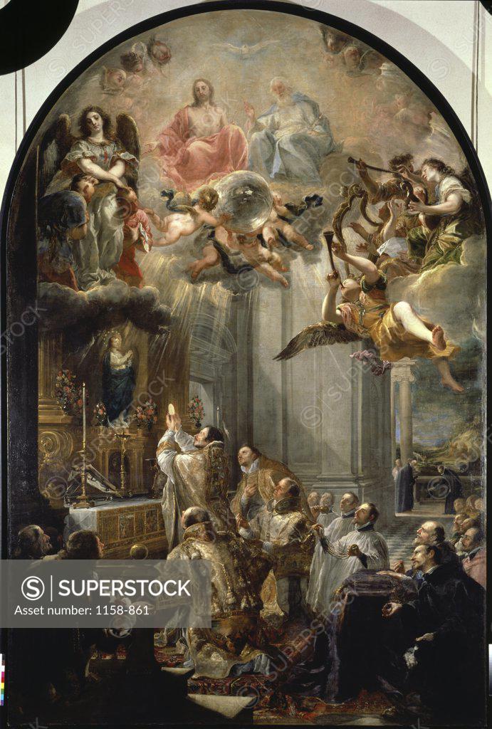 Stock Photo: 1158-861 Mass of the Foundation of the Holy Trinity  17th C.  Juan Carre–o de Miranda (1614-1685/Spanish)  Musee du Louvre, Paris    